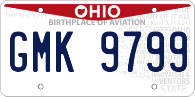 OH license plate GMK9799