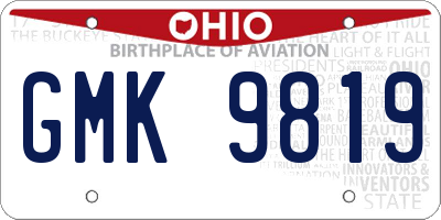OH license plate GMK9819