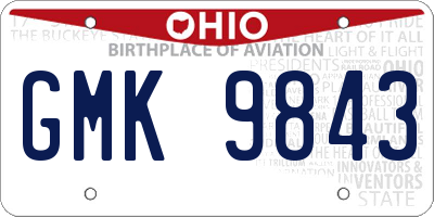 OH license plate GMK9843