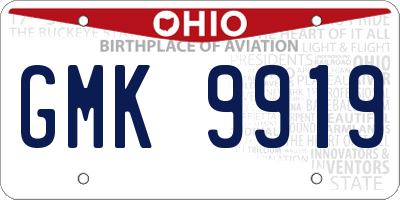 OH license plate GMK9919