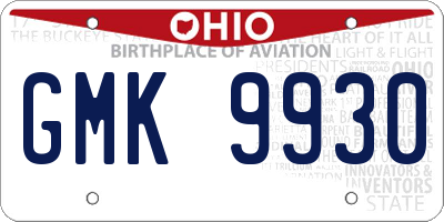 OH license plate GMK9930