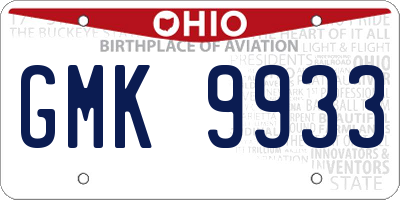 OH license plate GMK9933