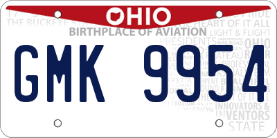 OH license plate GMK9954