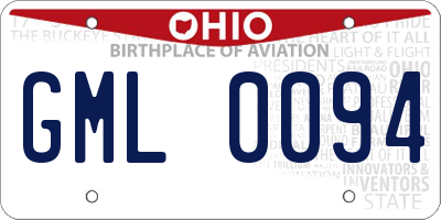 OH license plate GML0094