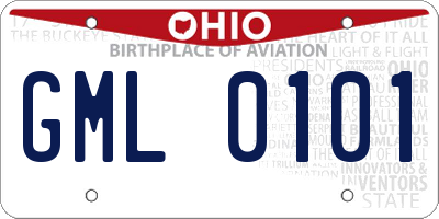 OH license plate GML0101