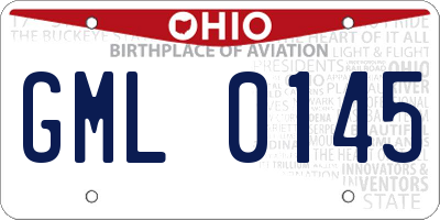 OH license plate GML0145