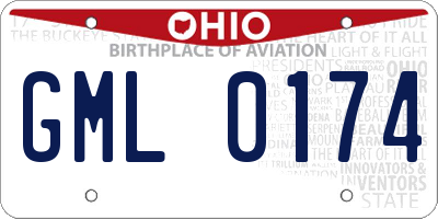 OH license plate GML0174
