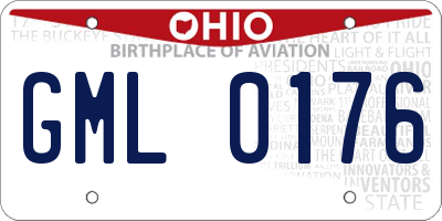 OH license plate GML0176