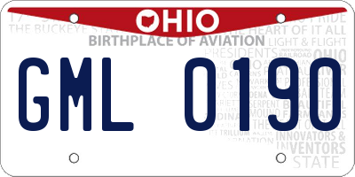 OH license plate GML0190