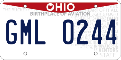 OH license plate GML0244