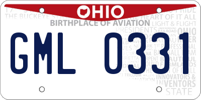 OH license plate GML0331