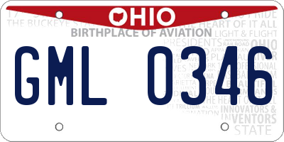OH license plate GML0346