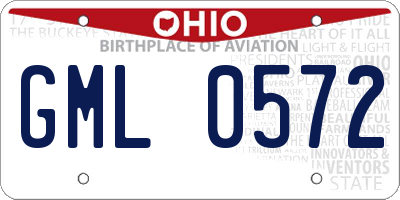 OH license plate GML0572