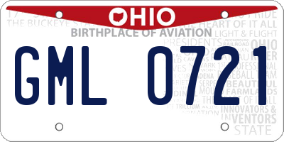 OH license plate GML0721