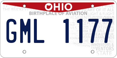 OH license plate GML1177