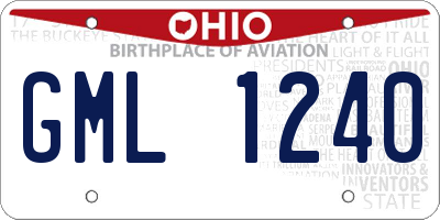 OH license plate GML1240