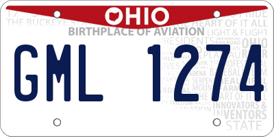 OH license plate GML1274