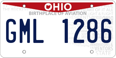 OH license plate GML1286