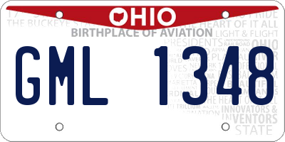 OH license plate GML1348