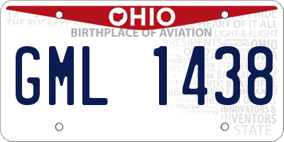 OH license plate GML1438