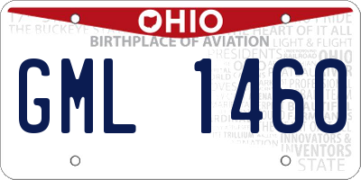 OH license plate GML1460