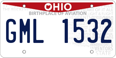 OH license plate GML1532