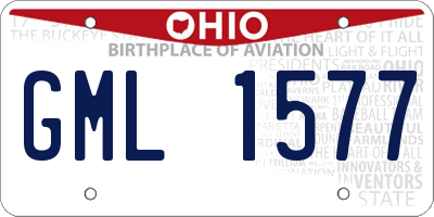 OH license plate GML1577