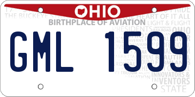OH license plate GML1599