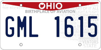 OH license plate GML1615