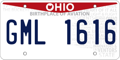OH license plate GML1616