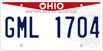 OH license plate GML1704
