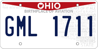 OH license plate GML1711