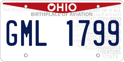 OH license plate GML1799