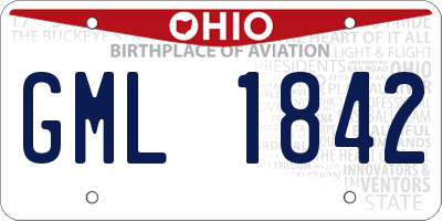 OH license plate GML1842