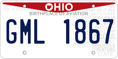 OH license plate GML1867