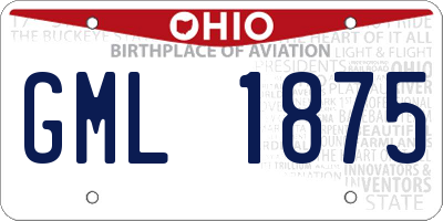 OH license plate GML1875