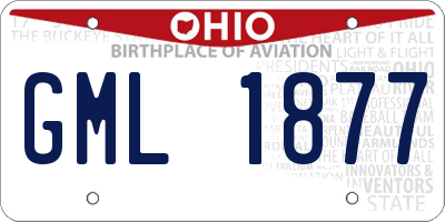OH license plate GML1877