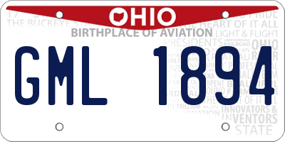 OH license plate GML1894