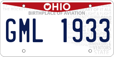 OH license plate GML1933