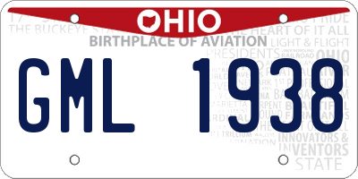 OH license plate GML1938