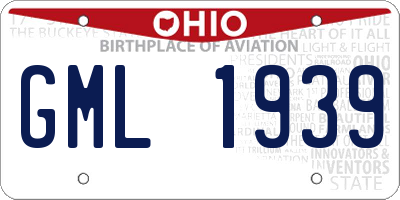 OH license plate GML1939