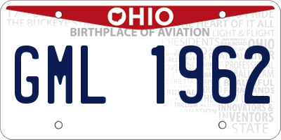OH license plate GML1962
