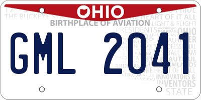 OH license plate GML2041