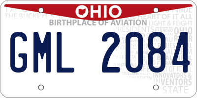 OH license plate GML2084