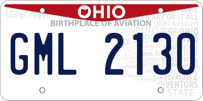 OH license plate GML2130