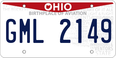 OH license plate GML2149