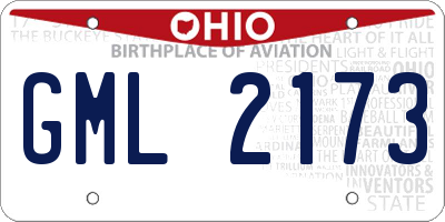 OH license plate GML2173