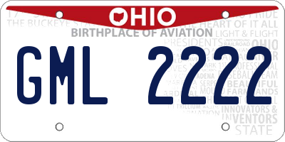 OH license plate GML2222