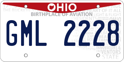 OH license plate GML2228