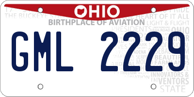 OH license plate GML2229